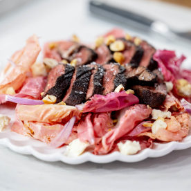 Katie Lee Biegel's Hanger Steak and Brownie Strawberry Shortcake